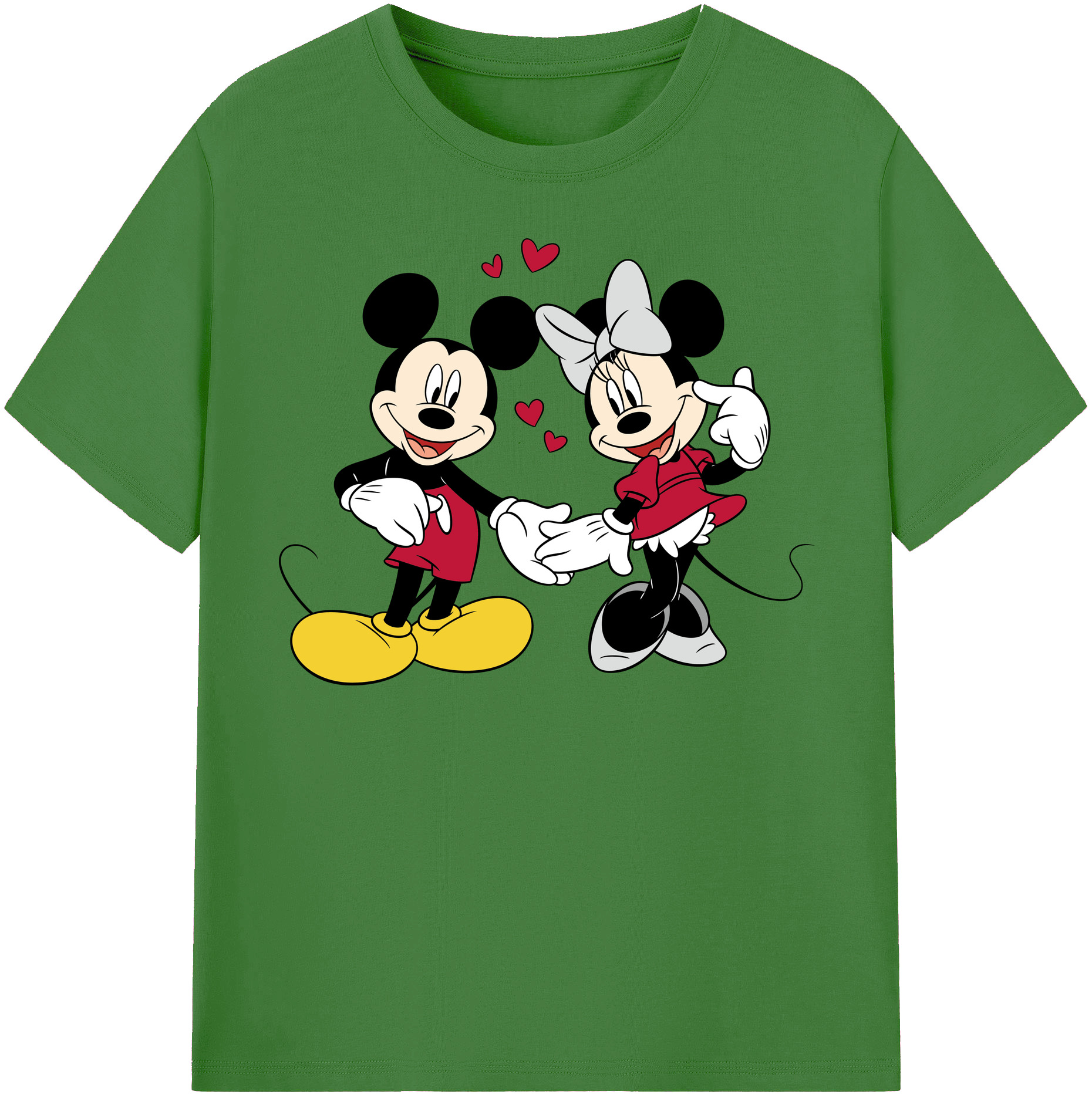 （画像用） ミッキーマウス Mickey Mouse レディースカジュアルプリントTシャツ（綿100％）